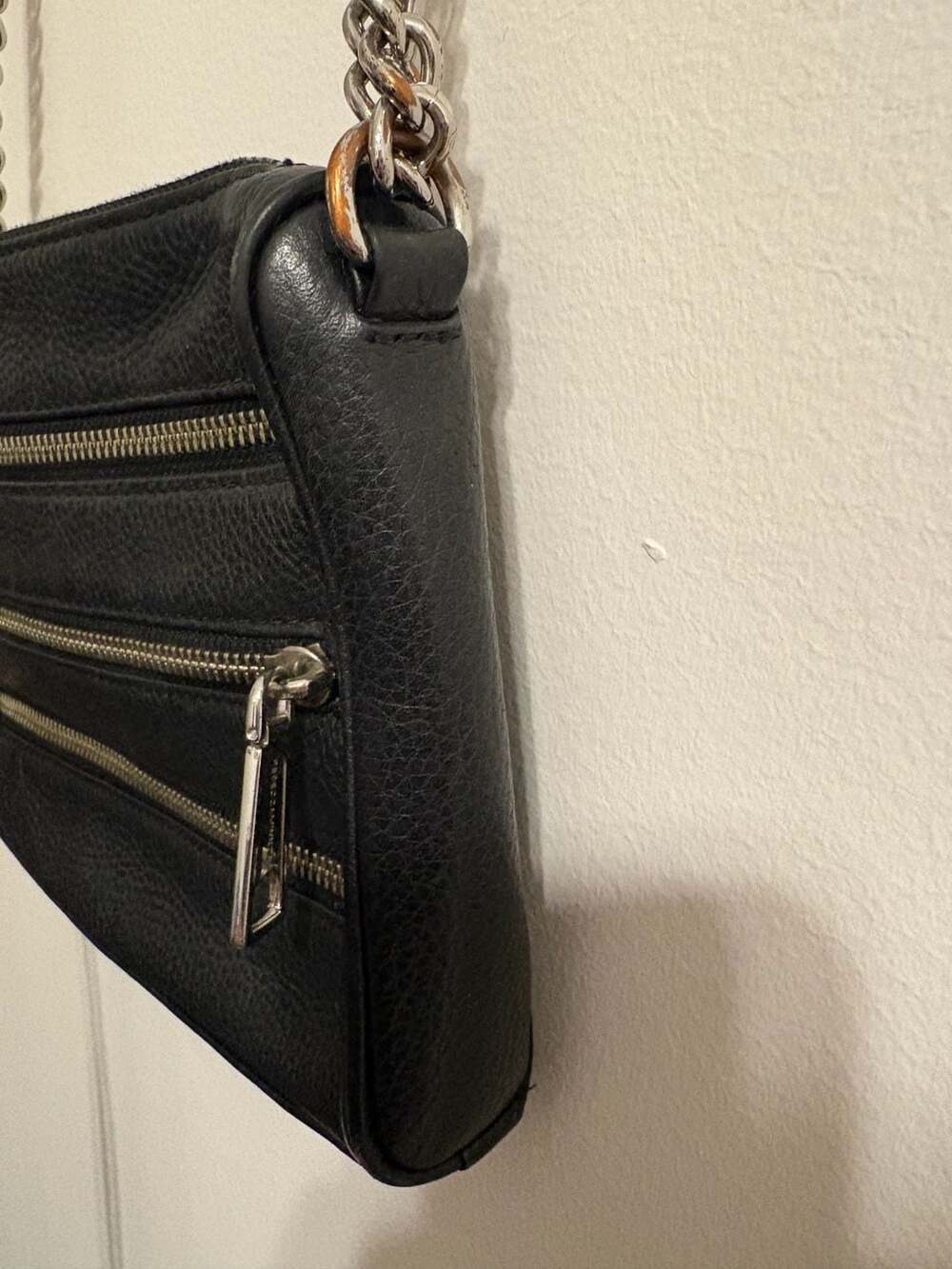 Rebecca Minkoff Mini 5-Zip Black Leather Crossbody Bag